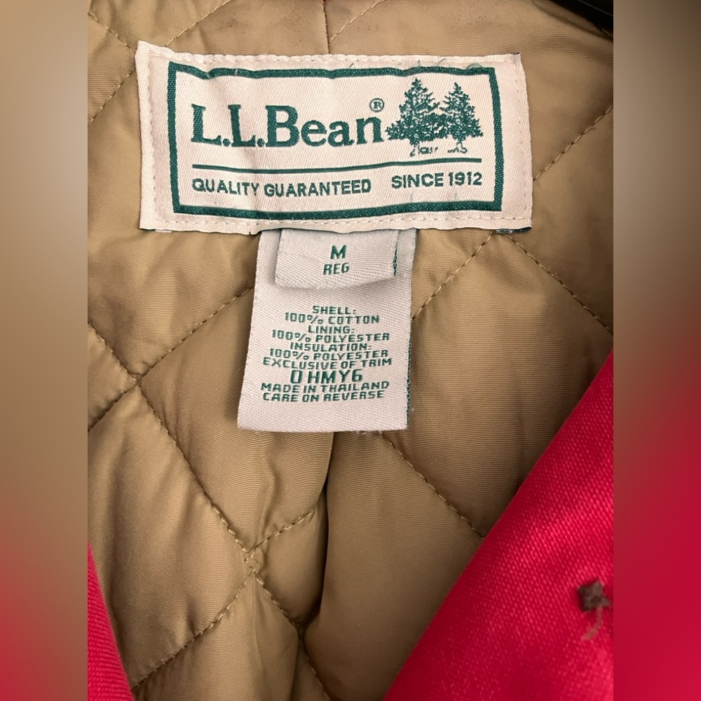 L.L. Bean Women's Raspberry Canvas Jacket with Corduroy Collar - Picture 13 of 15